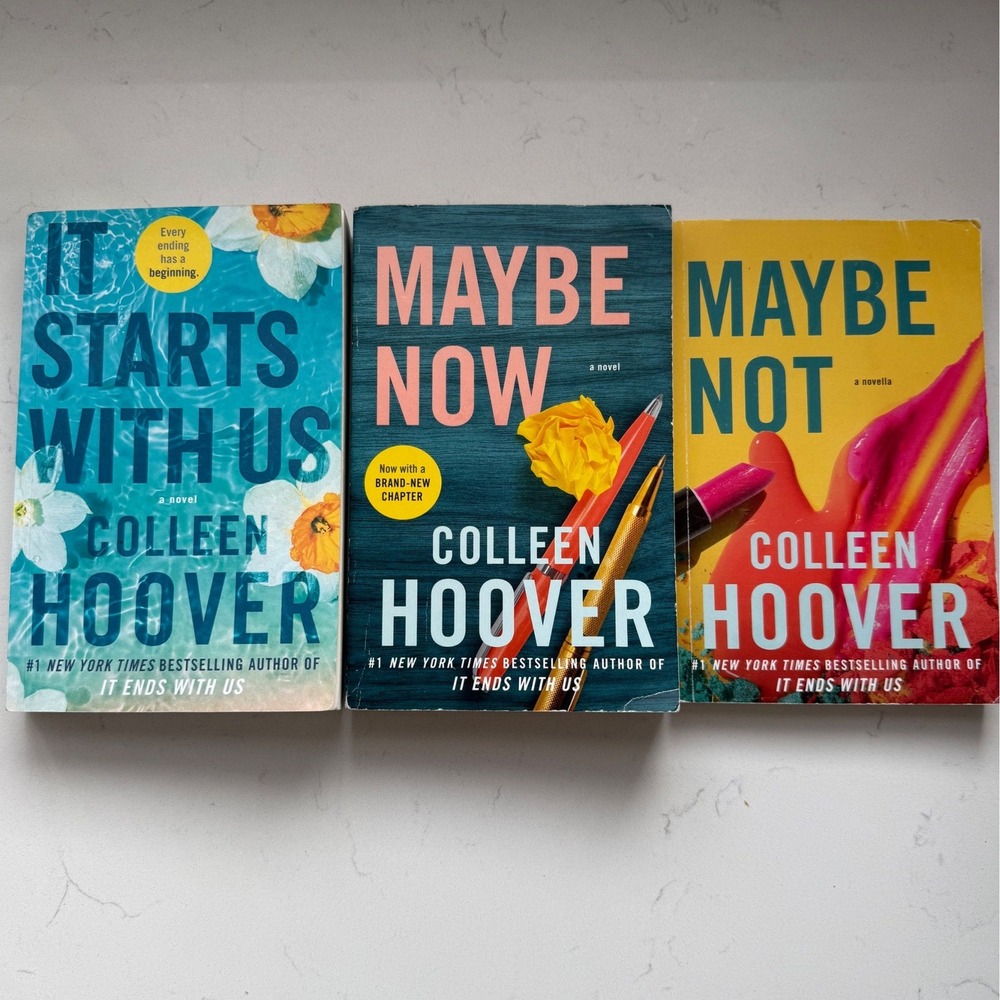 Colleen Hoover 3x Book Bundle It Starts With Us Maybe‎ Now Maybe Not Paperback